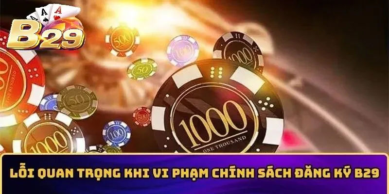 Lỗi quan trọng khi vi phạm chính sách Đăng Ký B29